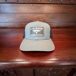 Gray Trucker Hat with 'I'm Your Huckleberry' Patch